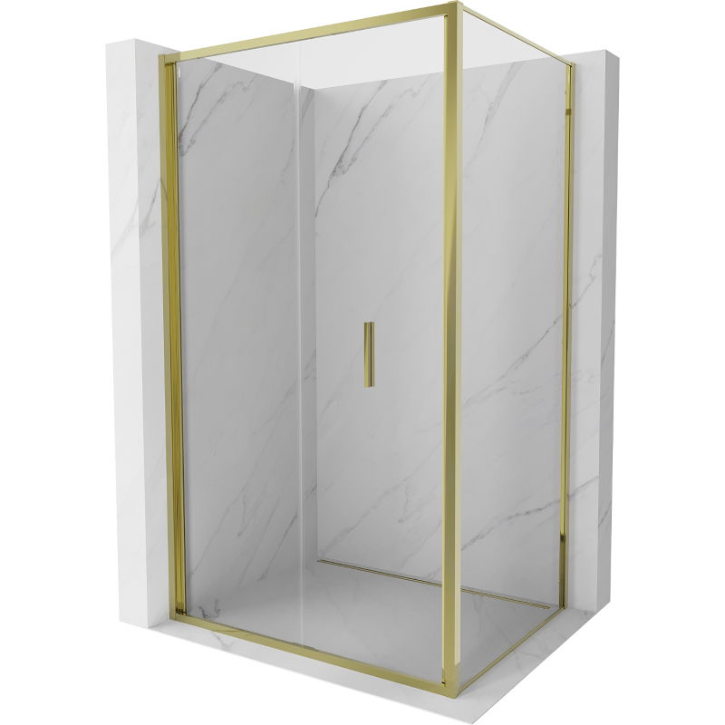 Mexen Exo сгъваема душ кабина 70 x 85 см, прозрачна, златна - 816-070-085-50-00