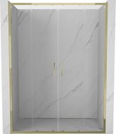 Mexen Exo-S Duo двойни плъзгащи се душ врати 140 cm, прозрачни, златни