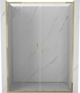 Mexen Exo-S Duo двойни плъзгащи душ врати 150 см, прозрачни, златни - 8152-150-000-50-00