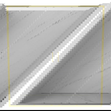 Mexen Exo двойни плъзгащи се душ врати 180 см, прозрачни, златни - 8152-180-000-50-00