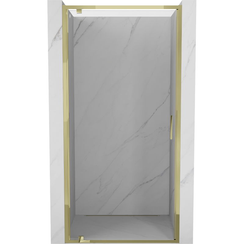 Mexen Exo отваряща се душ врата 70 cm, прозрачна, златна - 8181-070-000-50-00