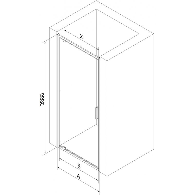 Mexen Exo сгъваеми душ врати 95 см, прозрачни, златни - 8181-095-000-50-00