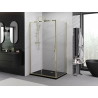 Mexen Exo-S плъзгаща се душ кабина 155 x 75 см, прозрачна, златна - 8151-155-075-50-00