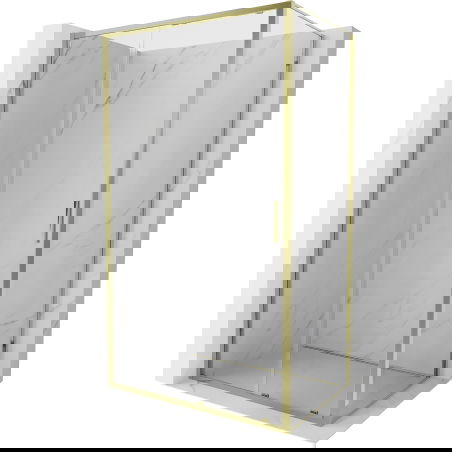 Mexen Exo плъзгаща душ кабина 90 x 85 см, прозрачна, златна - 8151-090-085-50-00