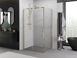 Mexen Exo-S плъзгаща се душ кабина 90 x 95 см, прозрачна, златна - 8151-090-095-50-00