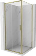 Mexen Exo-S плъзгаща се душ кабина 95 x 95 см, прозрачна, златна - 8151-095-095-50-00