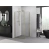Mexen Exo плъзгаща се душ кабина 95 x 95 см, прозрачна, златна - 8151-095-095-50-00