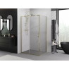 Mexen Exo-S разтегляща се душ кабина 140 х 95 см, прозрачна, златна - 8151-140-095-50-00