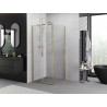 Mexen Exo-S плъзгаща се душ кабина 100 x 100 см, прозрачна, златна - 8151-100-100-50-00