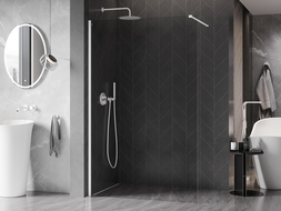 Стена за душ Mexen Kioto-X Walk-in 80 x 200 cm, прозрачна 10 mm, бяла - 800-080-101-20-00-X
