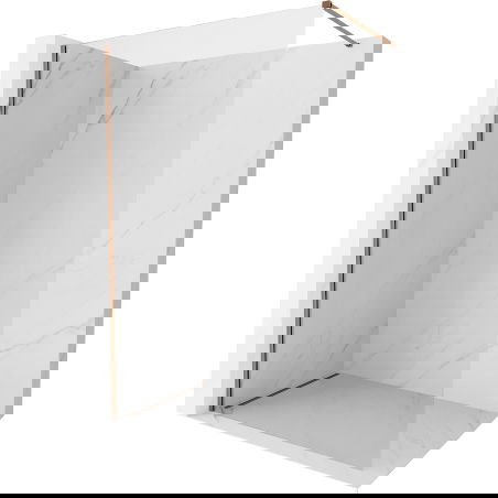 Mexen Kioto-X стена за душ кабина Walk-in 150 x 200 cm, прозрачна 10 mm, розово злато - 800-150-101-60-00-X