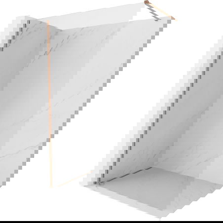 Mexen Kioto-X душ кабина Walk-in 100 x 200 cm, прозрачна 10 mm, четкана мед - 800-100-101-65-00-X