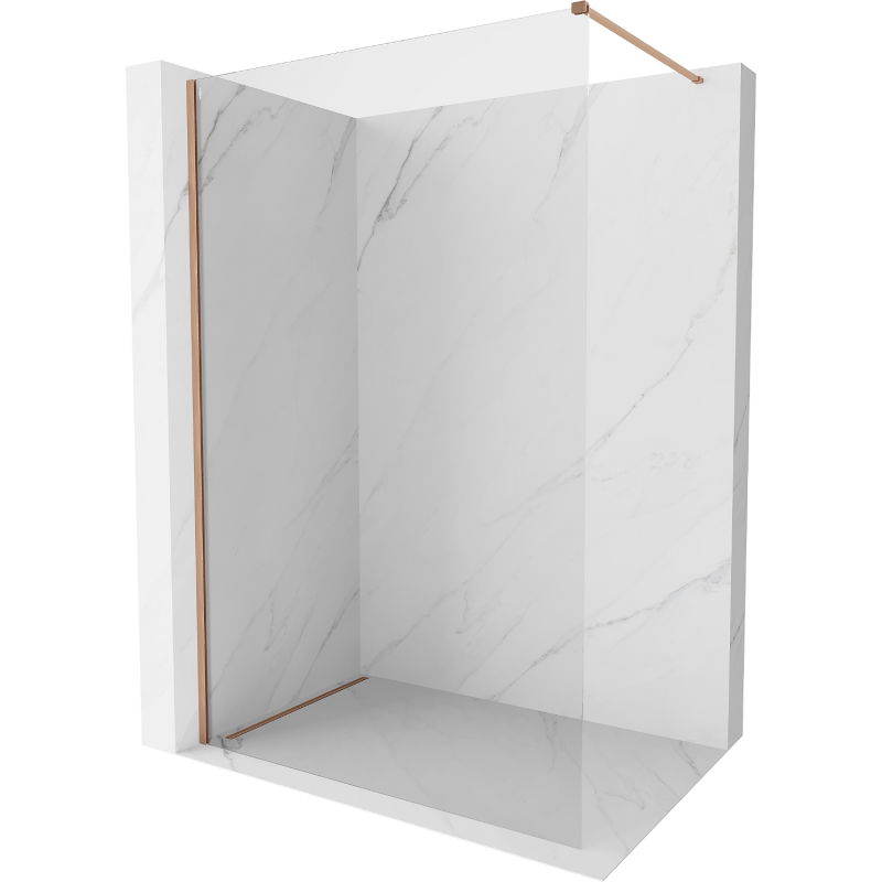 Mexen Kioto-X душ параван Walk-in 130 x 200 см, прозрачен 10 мм, четкана мед - 800-130-101-65-00-X