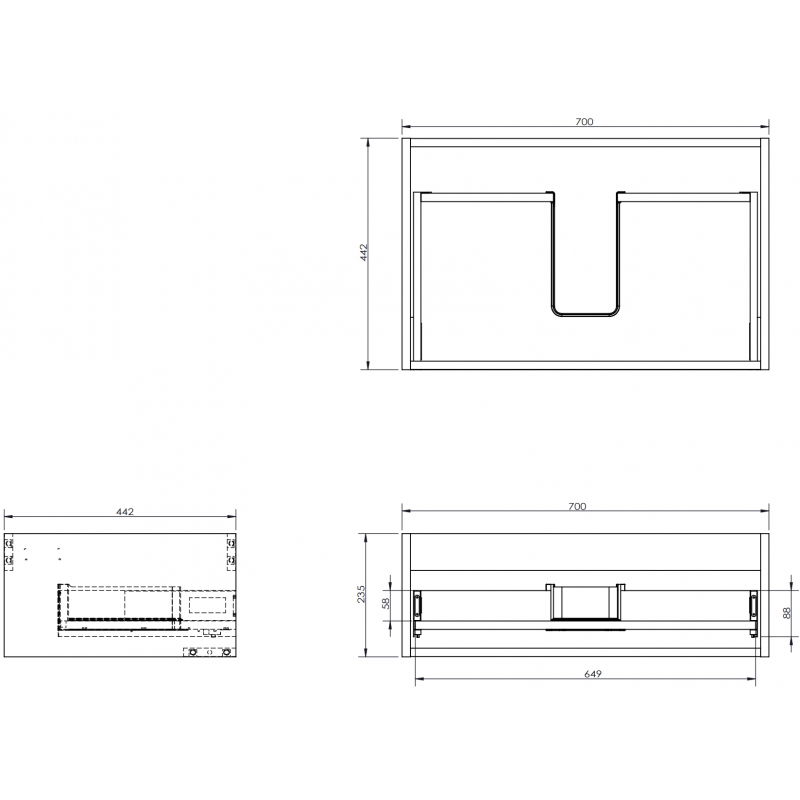 Mexen Box-A корпус на шкаф под умивалник 70 см, 1 чекмедже, дъб - 91AX0-0700-235-1-81