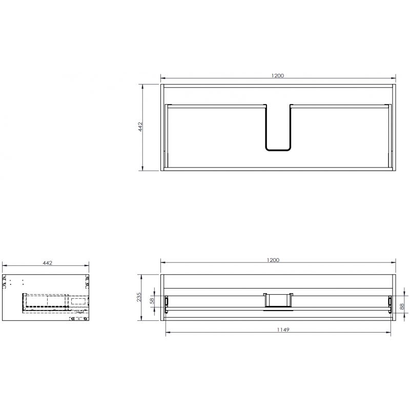 Mexen Box-A корпус на шкафа за мивка 120 см, 1 чекмедже, дъб - 91AX0-1200-235-1-81