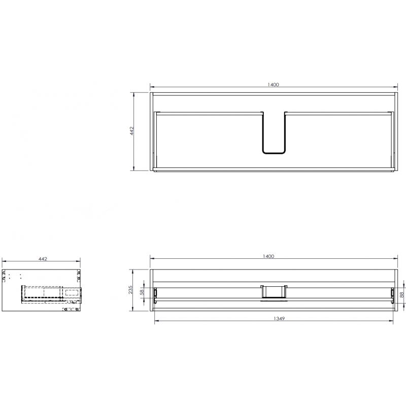 Mexen Box-A корпус за шкаф под мивка 140 см, 1 чекмедже, дъб - 91AX0-1400-235-1-81