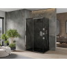 Mexen Omega плъзгаща се душ кабина 100 x 80 см, графит, хром + поддушов поднос