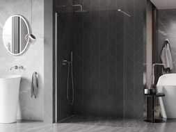 Mexen Kioto-X душ стена Walk-in 100 x 200 cm, прозрачна 10 mm, четкан никел - 800-100-101-97-00-X