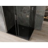 Mexen Omega плъзгаща се душкабина 100 x 90 см, графит, хром + корито Flat, черно
