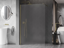Mexen Kioto-X параван за душ Walk-in 140 x 200 см, матиран 10 мм, златист - 800-140-101-50-30-X