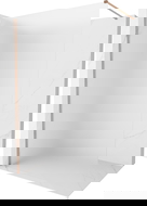 Mexen Kioto-X стъклена стена за душ Walk-in 140 x 200 cm, матирано 10 mm, четкана мед - 800-140-101-65-30-X