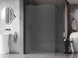 Mexen Kioto-X стъклена преграда за душ Walk-in 100 x 200 см, матирана 10 мм, черна - 800-100-101-70-30-X