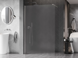 Mexen Kioto-X стена за душ тип Walk-in 50 x 200 см, матирано 10 мм, четкан никел - 800-050-101-97-30-X