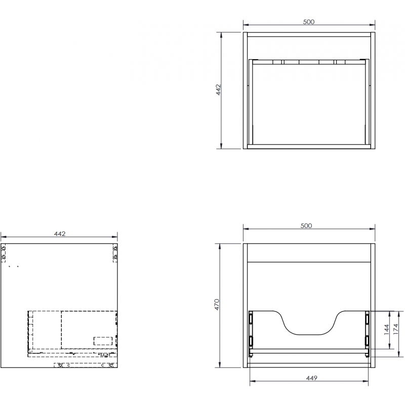 Mexen Box-A korpus на шкаф под мивка 50 см, 1 чекмедже, сив матов - 91AX0-0500-470-1-62