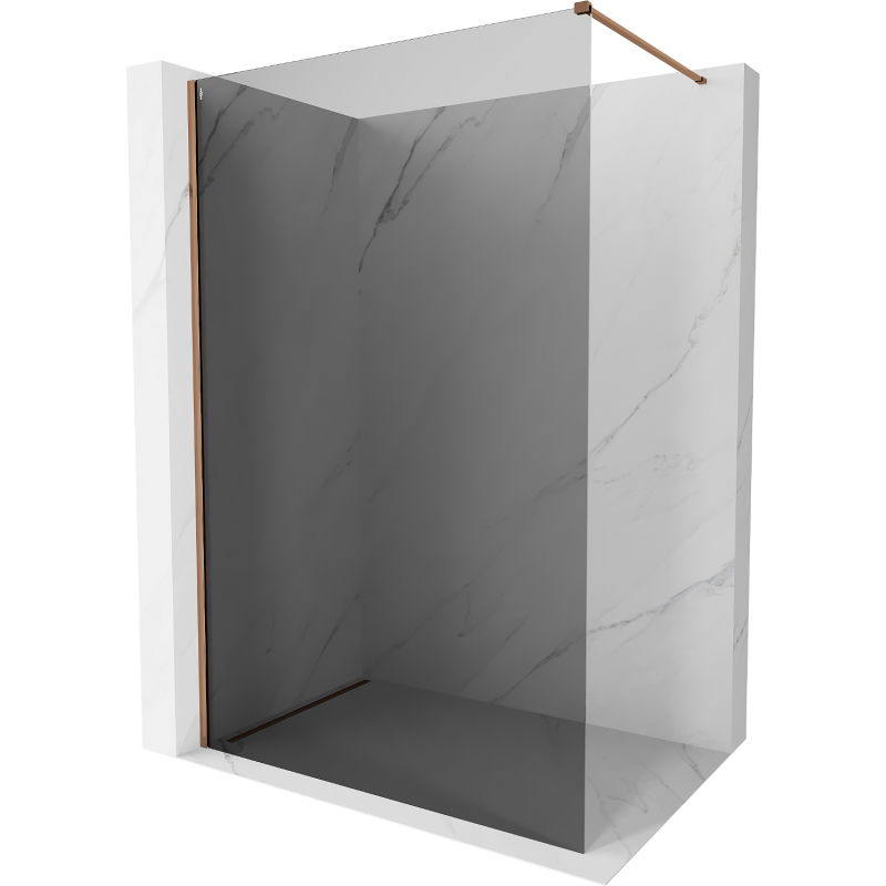Mexen Kioto-X стена за душ Walk-in 100 x 200 см, графит 10 мм, розово злато - 800-100-101-60-40-X