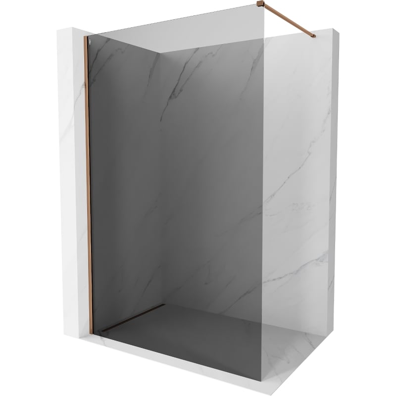 Mexen Kioto-X душ стена Walk-in 120 x 200 см, графит 10 мм, розово злато - 800-120-101-60-40-X