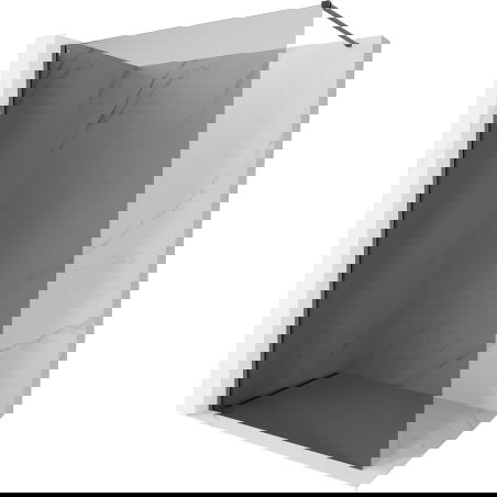 Mexen Kioto-X статична преграда за душ Walk-in 50 x 200 cm, графит 10 mm, четка сив метал - 800-050-101-66-40-X