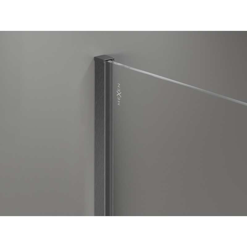 Mexen Kioto-X душ преграда Walk-in 60 x 200 см, графит 10 mm, четка сива гънка
