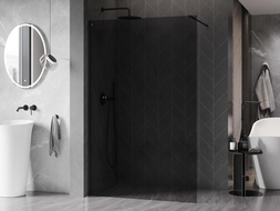 Mexen Kioto-X стена за душ Walk-in 100 x 200 см, графит 10 мм, черна - 800-100-101-70-40-X