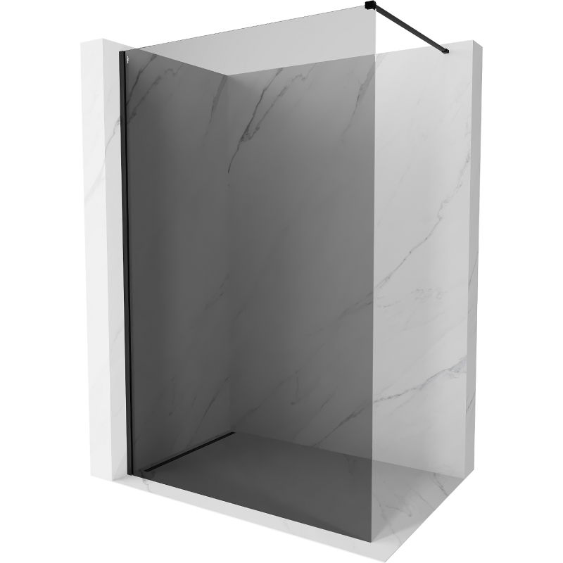 Mexen Kioto-X Стенна преграда за душ Walk-in 150 x 200 см, графит 10 мм, черна - 800-150-101-70-40-X