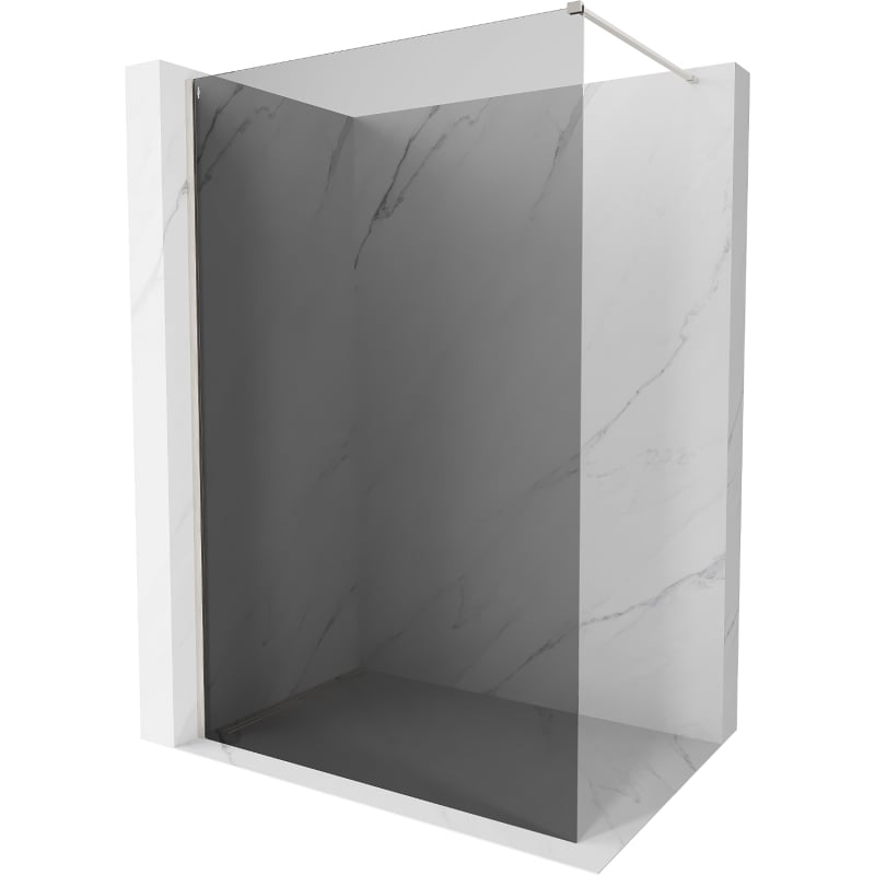 Mexen Kioto-X стенен панел за душ Walk-in 80 x 200 cm, графит 10 mm, матов никел - 800-080-101-97-40-X