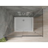 Mexen Omega раздвижна душ кабина 100 x 90 см, графит, хром + тава Flat, бяла