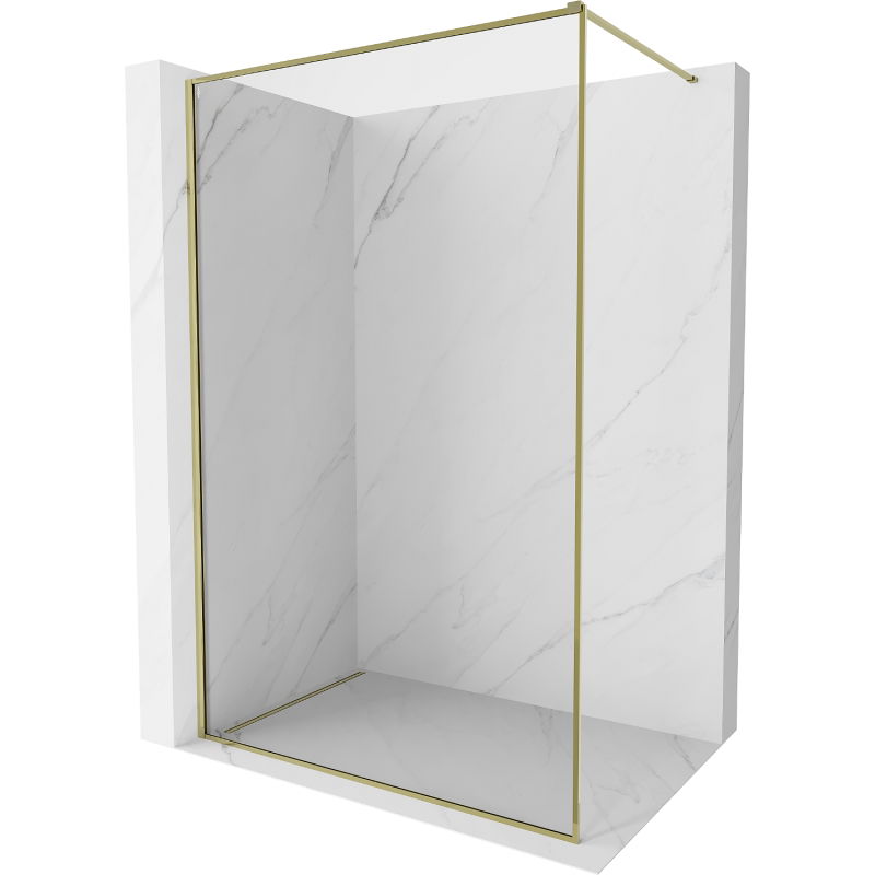 Mexen Kioto-XF преграда за душ Walk-in с рамка 70 x 202 cm, прозрачна 10 mm, златна - 800-070-104-50-00-X