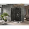 Mexen Omega плъзгаща се душ кабина 110 x 90 см, графит, хром + поддушово корито Flat, бял - 825-110-090-01-40-4010