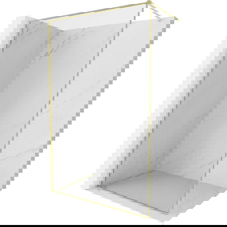 Mexen Kioto-XF душ стена Walk-in с рамка 150 x 202 см, прозрачна 10 мм, златисто четкан - 800-150-104-55-00-X