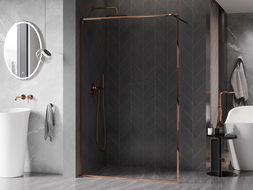 Mexen Kioto-XF душ параван Walk-in с рамка 60 x 202 см, прозрачен 10 мм, розово злато - 800-060-104-60-00-X