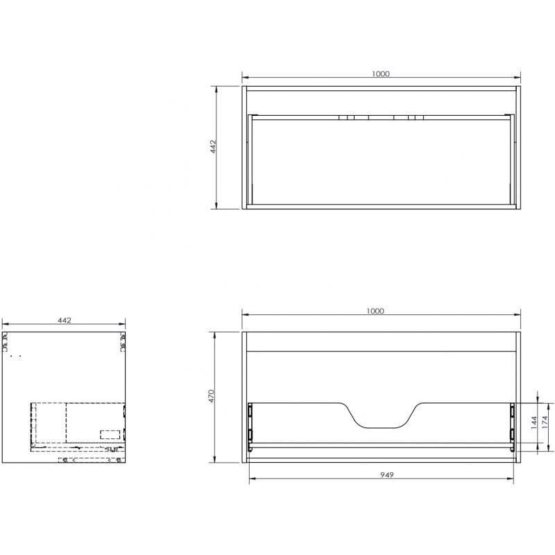 Mexen Box-A корпус на шкаф за мивка 100 cm, 1 чекмедже, орех - 91AX0-1000-470-1-86