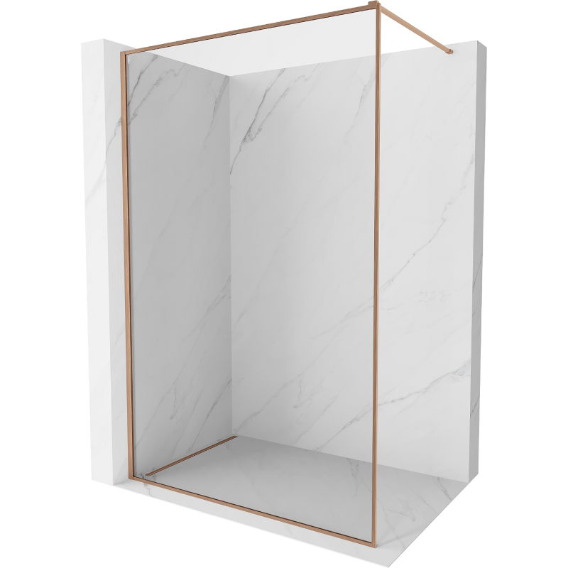Mexen Kioto-XF Душ стена Walk-in с рамка 80 x 202 см, прозрачна 10 мм, матиран мед - 800-080-104-65-00-X