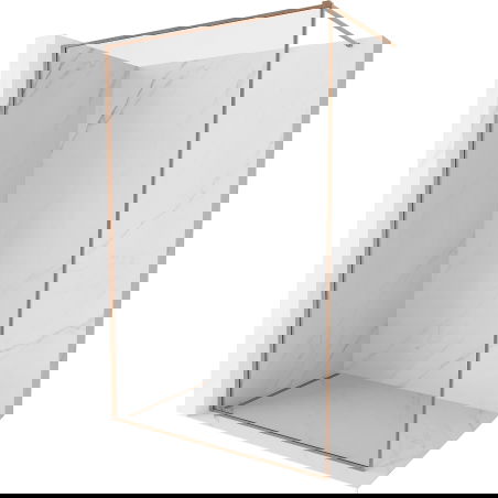 Mexen Kioto-XF душ преграда Walk-in с рамка 150 x 202 см, прозрачна 10 мм, четкана мед - 800-150-104-65-00-X