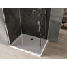 Mexen Omega разтегателна душ кабина 120 x 90 см, графит, хром + корито Flat, бял