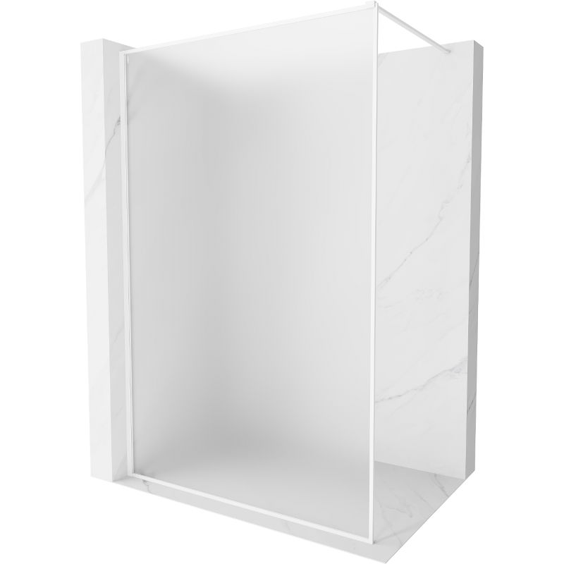 Mexen Kioto-XF стена за душ Walk-in с рамка 50 x 202 см, матирано 10 мм, бяла - 800-050-104-20-30-X