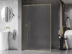 Mexen Kioto-XF душ кабина Walk-in с рамка 50 x 202 см, матиран 10 мм, златисто четкано - 800-050-104-55-30-X