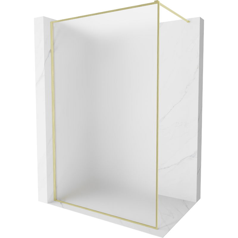 Mexen Kioto-XF стена за душ Walk-in с рамка 150 x 202 см, матирано 10 мм, златисто четкано - 800-150-104-55-30-X