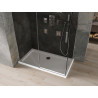 Mexen Omega плъзгаща се душ кабина 130 x 70 см, графит, хром + корито Flat, бяло