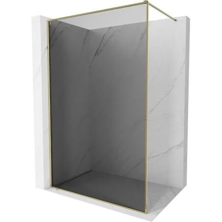 Mexen Kioto-XF плъзгаща се душ кабина Walk-in с рамка 60 x 202 см, графит 10 мм, златна - 800-060-104-50-40-X