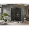 Mexen Omega плъзгаща се душ кабина 130 x 80 см, графит, хром + Поддушово корито